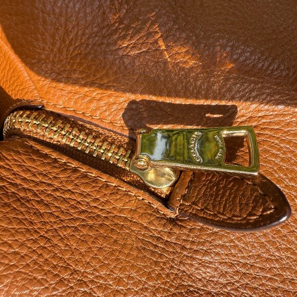 COACH Camel Pebbled Leather Hobo Shoulder Bag Large Like New - Picture 6 of 7
